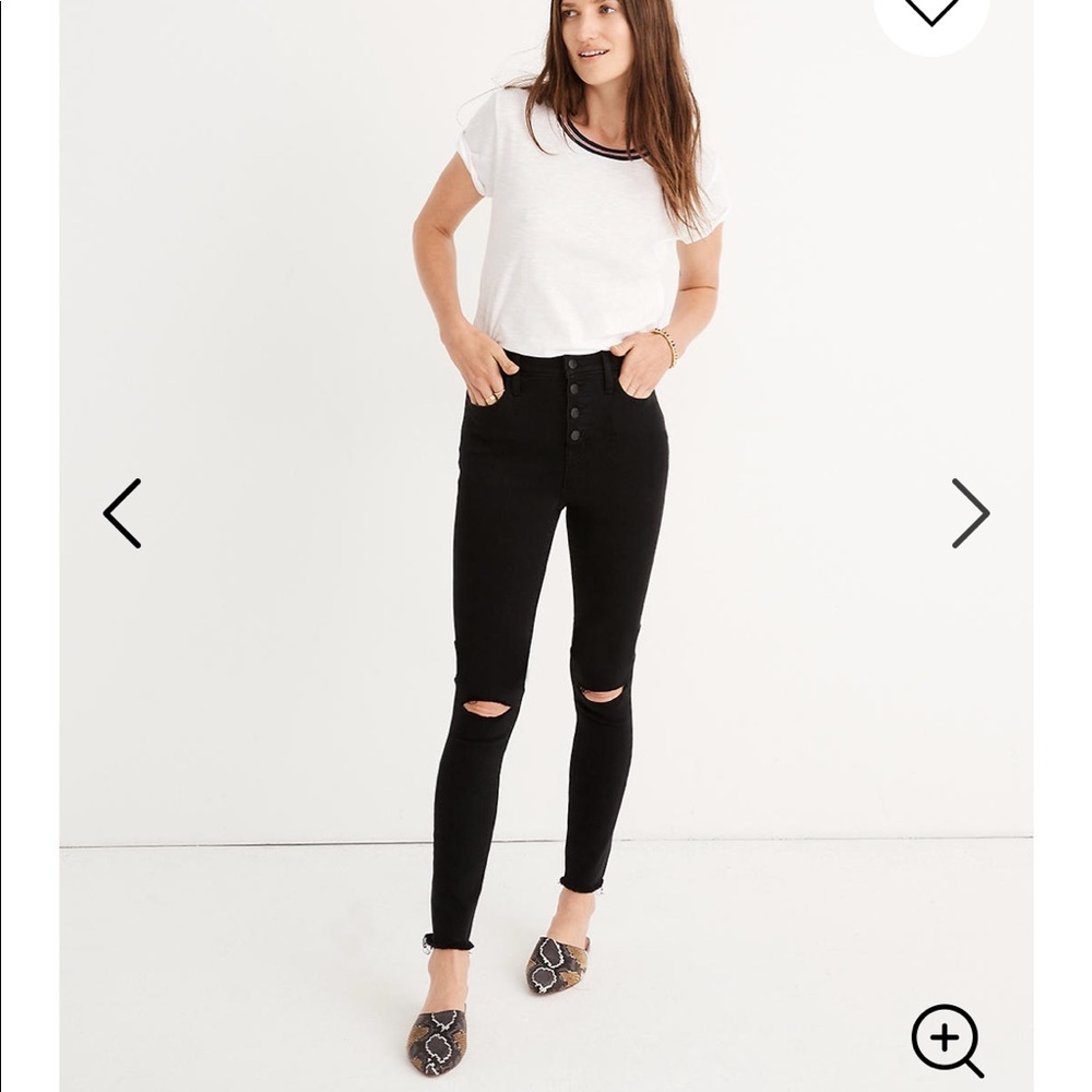 NEW • Madewell • Black Rip Roadtripper Jegging 37